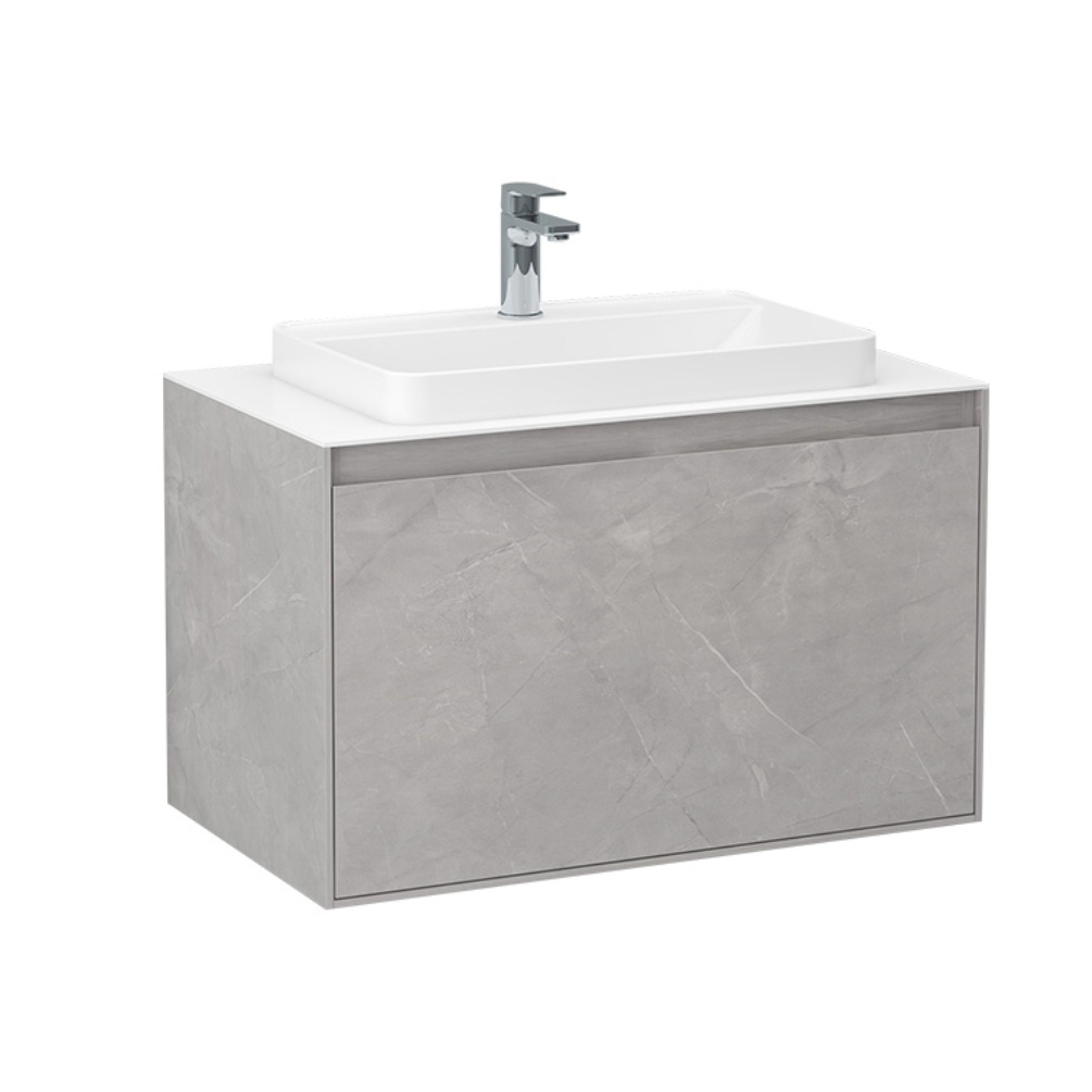Imex Arco Slate 800mm Wall Mounted Single Drawer Vanity Unit Cut Out