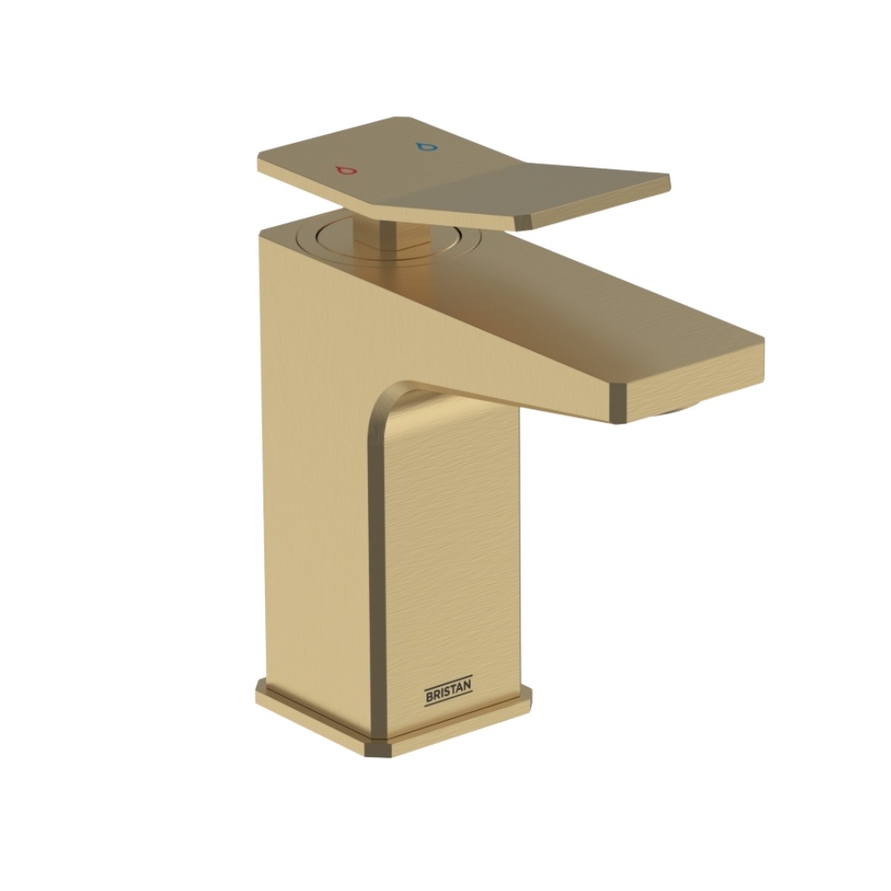 Cut out image of the Bristan Tangram Brushed Brass Deck Mounted 1 Tap Hole Bath Filler