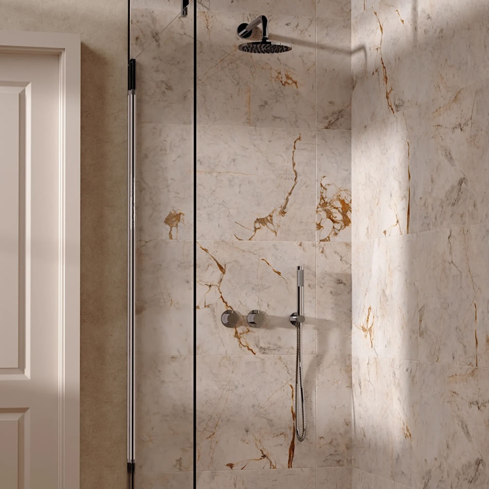 Lifestyle image of Crosswater Crossbox Module Chrome Dual Outlet Rainfall Shower Set