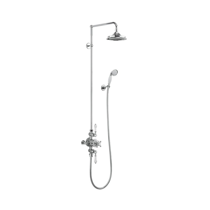 Product Cut out image of the Burlington Avon Chrome Exposed Thermostatic Shower with Handset