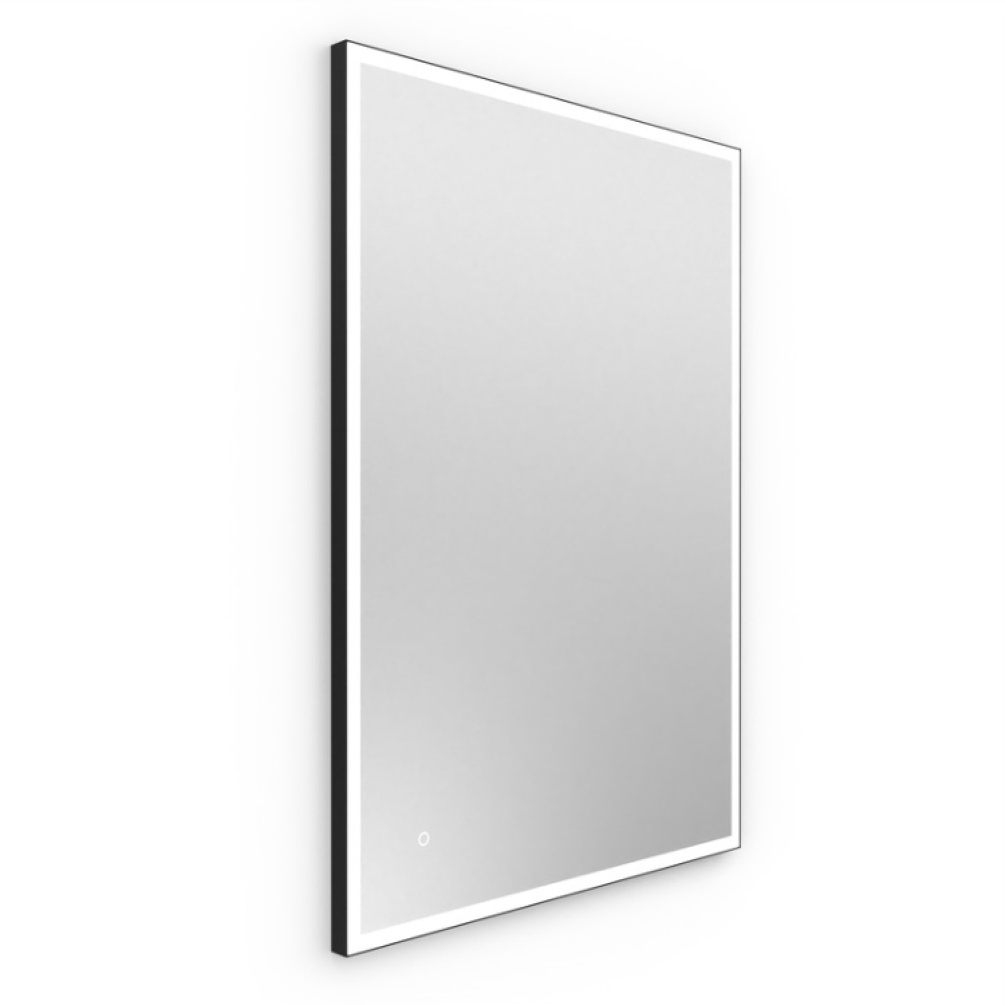 Product Cut out image of Origins Living Tate Light Black 1000mm Rectangular Mirror on an angle