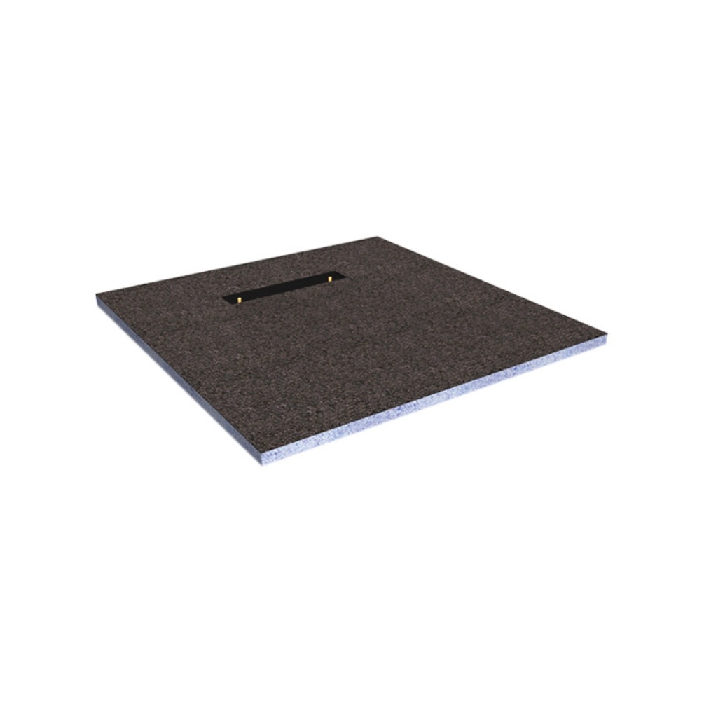 Product cut out image of the Abacus Elements Linear 900mm x 900mm Wetroom Former Kit with 300mm End Drain