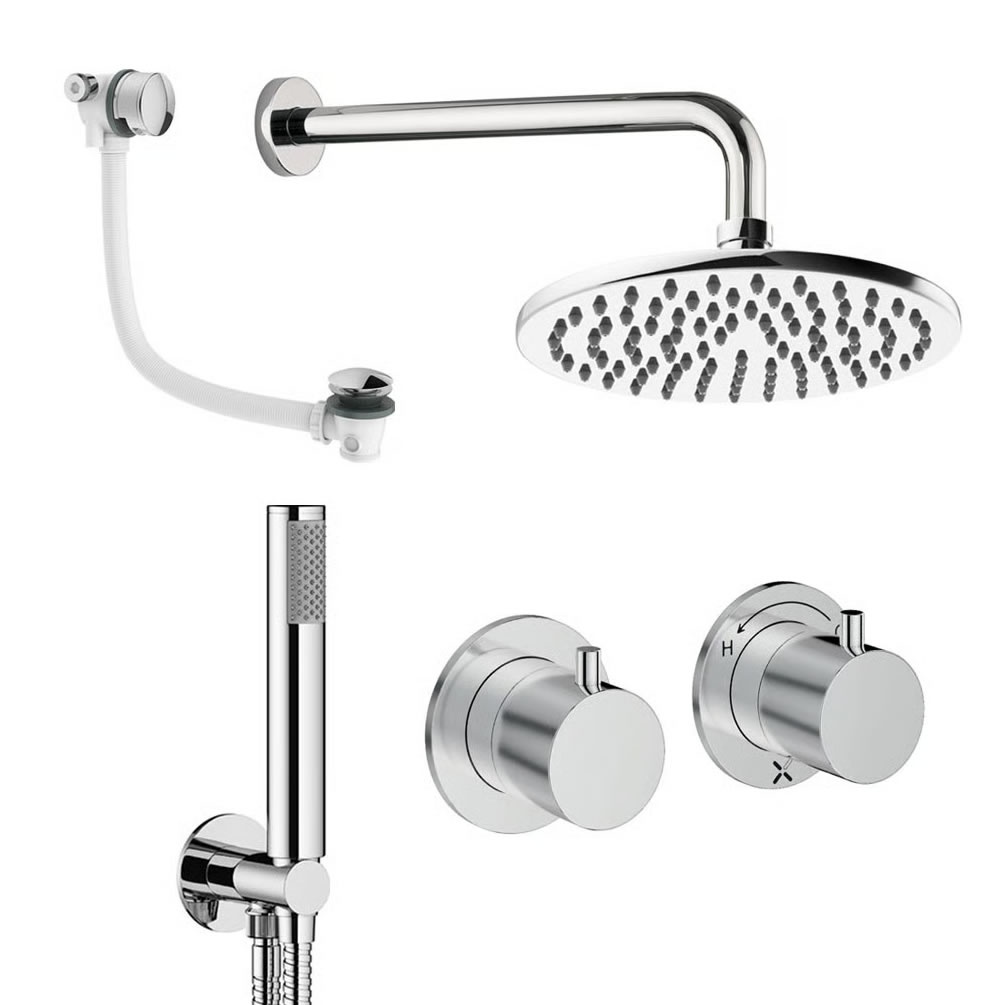 Cutout image of Crosswater Module Chrome Triple Outlet Shower Bath Set