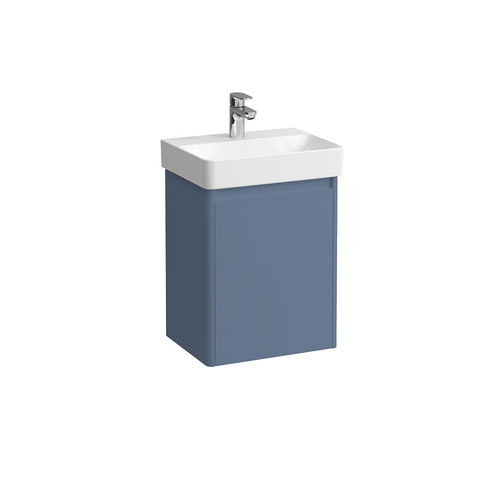 Cutout image of Laufen Base 2.0 Pigeon Blue 450mm Wall-Hung Vanity Unit & Basin