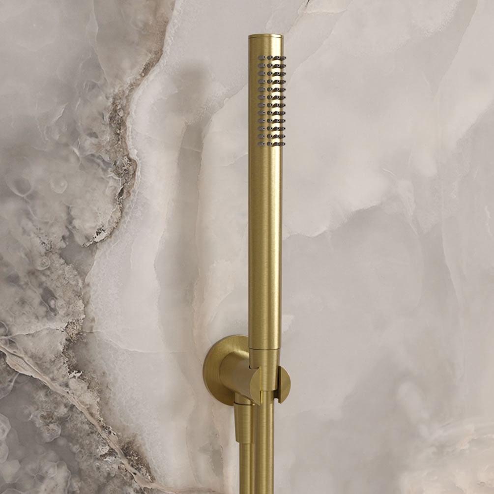 Lifestyle image of Crosswater 3ONE6 Brushed Brass Handset Package