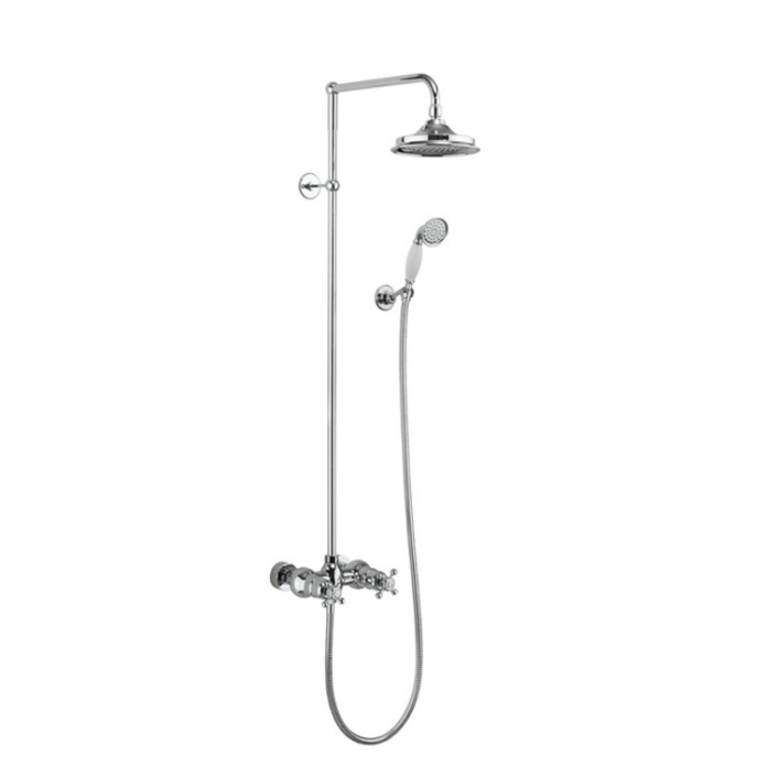 Product Cut out image of the Burlington Eden Exposed Thermostatic Shower with Riser Rail & Handset