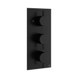 Crosswater MPRO Matt Black Thermostatic Twin Outlet Shower Valve - Image 1