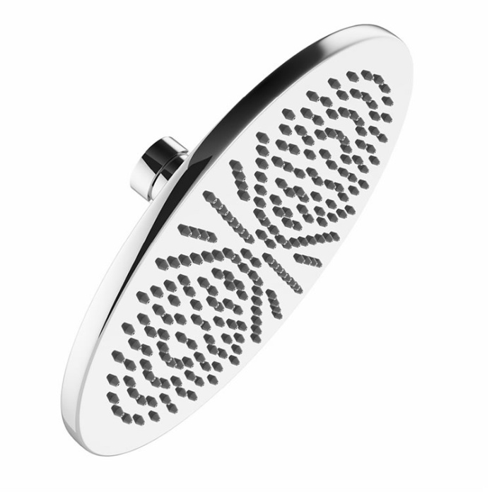 Product Cut out image of the Crosswater MPRO Chrome 300mm Round Shower Head on an angle