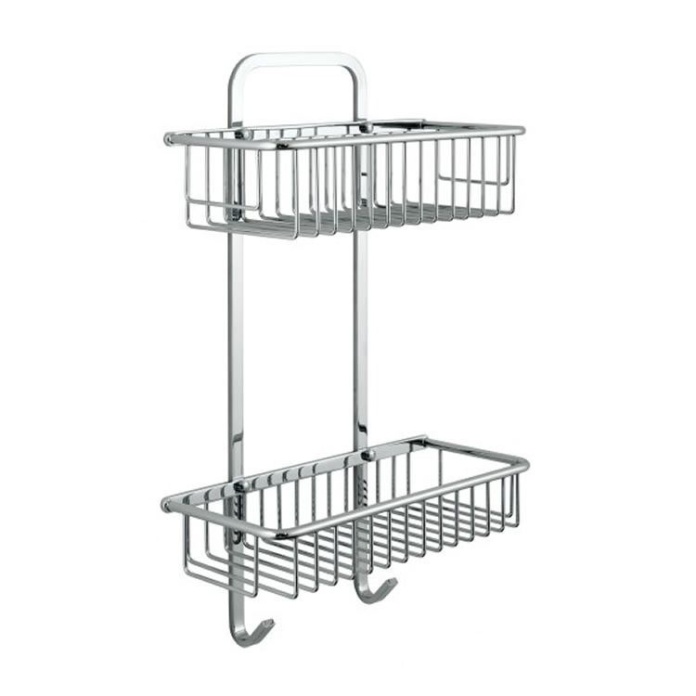 Vado Large Rectangle Double Basket With Hooks Sanctuary Bathrooms