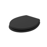 Product cut out image of the Bayswater Fitzroy Matt Black Traditional Wood Soft Close Toilet Seat
