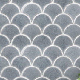 image of grey bathroom tiles - ca pietra atlantis scallop porcelain grey tile