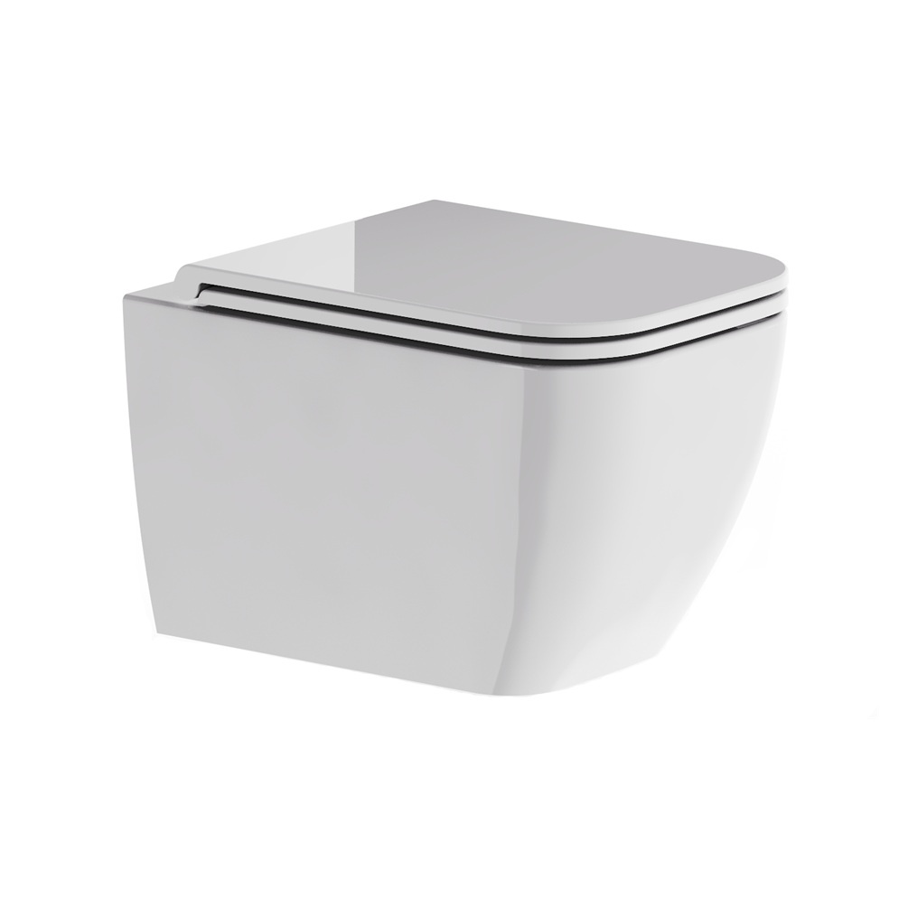product cut out image of Britton Hoxton Square Rimless Wall Hung Toilet HOX6116SCW
