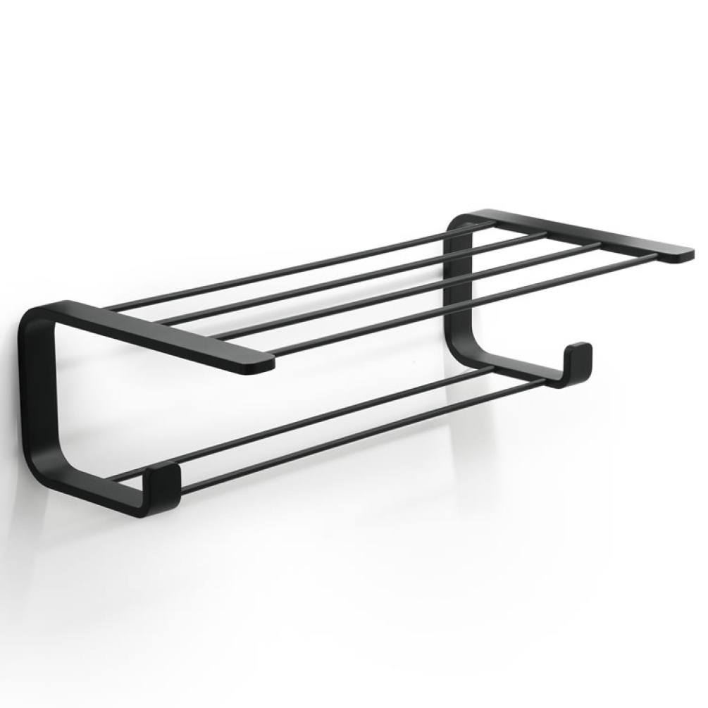 Cutout image of Origins Living Gedy Outline Towel Rack black.
