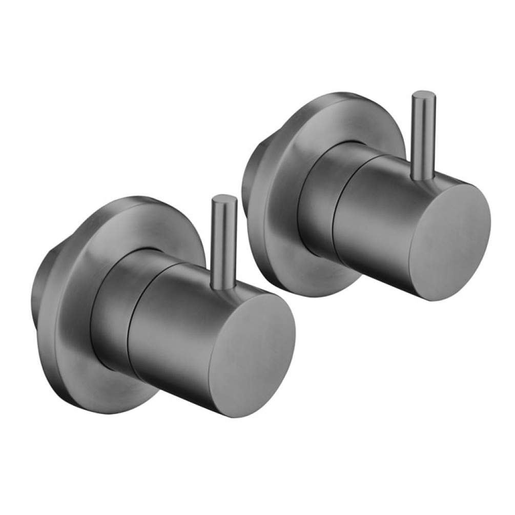 Product Cut out image of the JTP Vos Brushed Black Wall Panel Valves