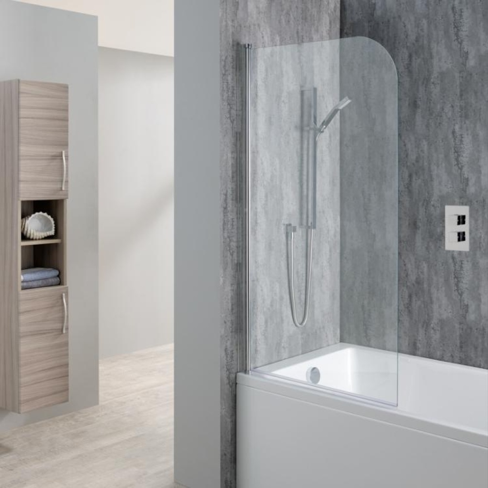 Product Lifestyle image of Tissino Messina Single Panel Curved Bath Screen TSI-105
