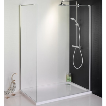 1500 x 900 Walk In Shower Enclosure, End Panel & Tray