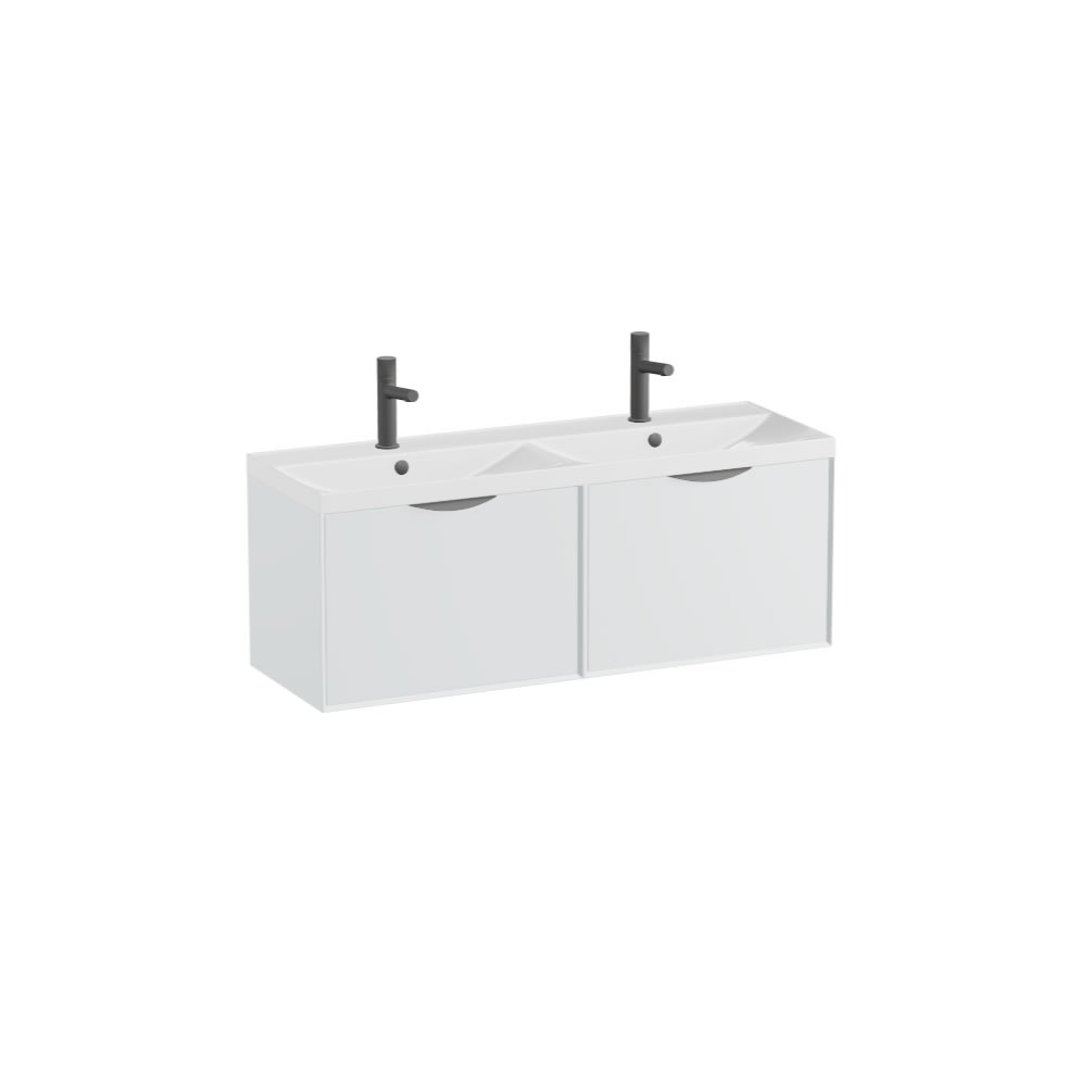 Vado Safari Smooth 1200mm Arctic White Wall Hung Vanity Unit & Gloss Basin