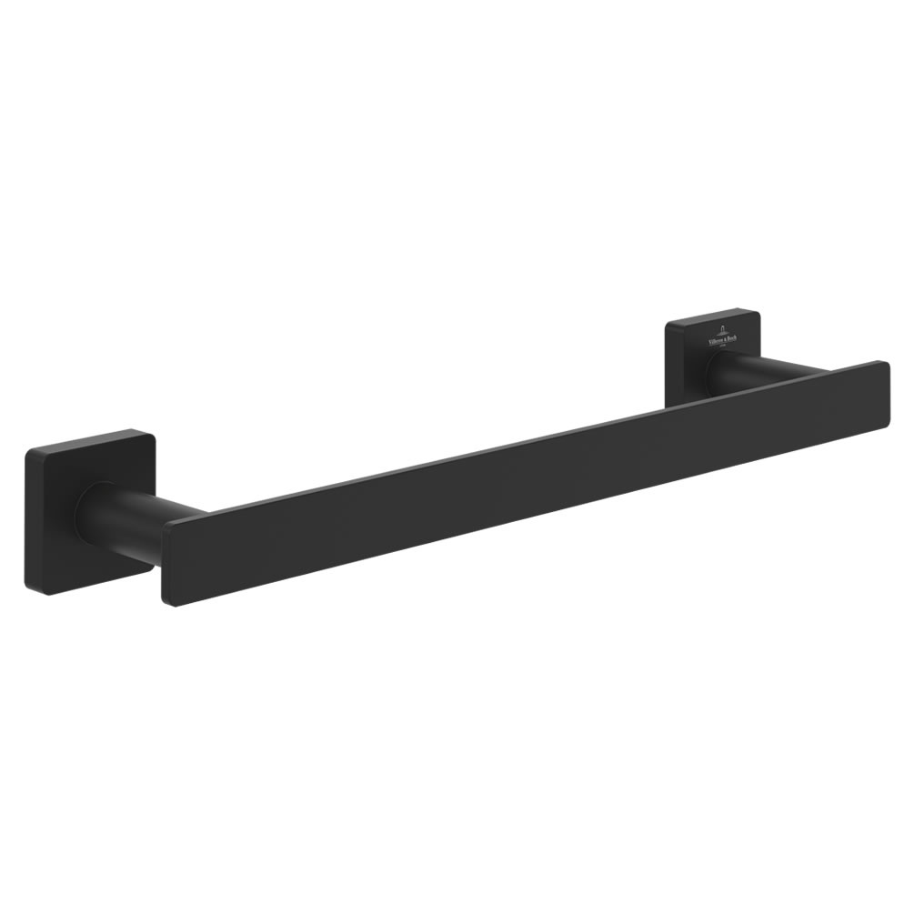 Cutout image of Villeroy & Boch Elements Striking Matt Black 345mm Towel Rail