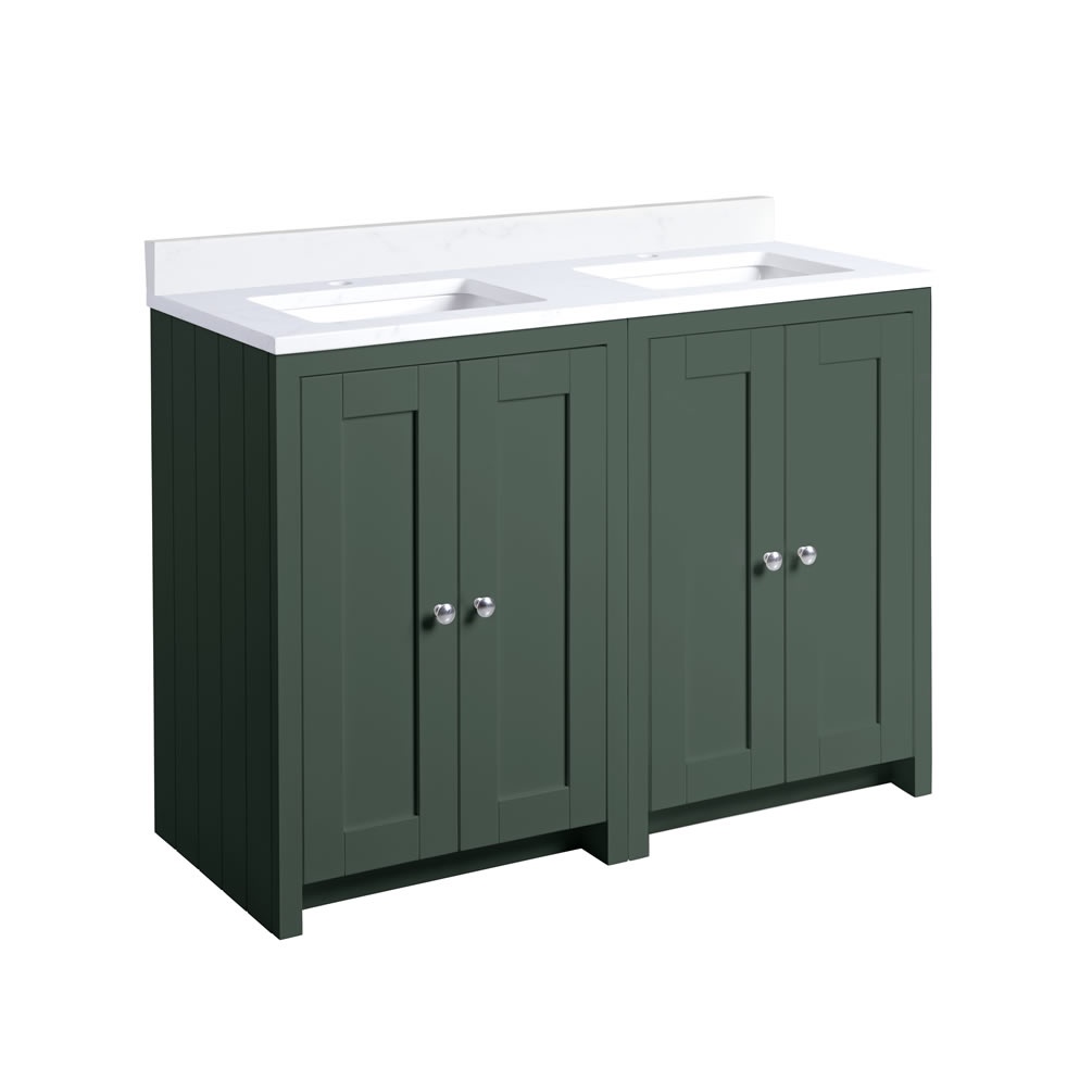 Tavistock Lansdown 1200mm Matt Sherwood Green Undermount Vanity Unit & Worktop