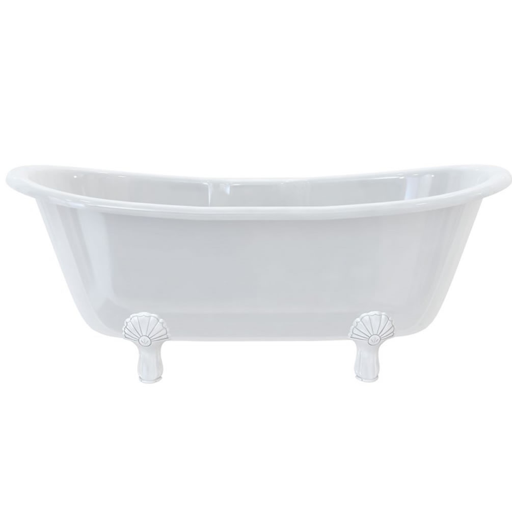Burlington Bateau Freestanding Bath With White Classic Feet