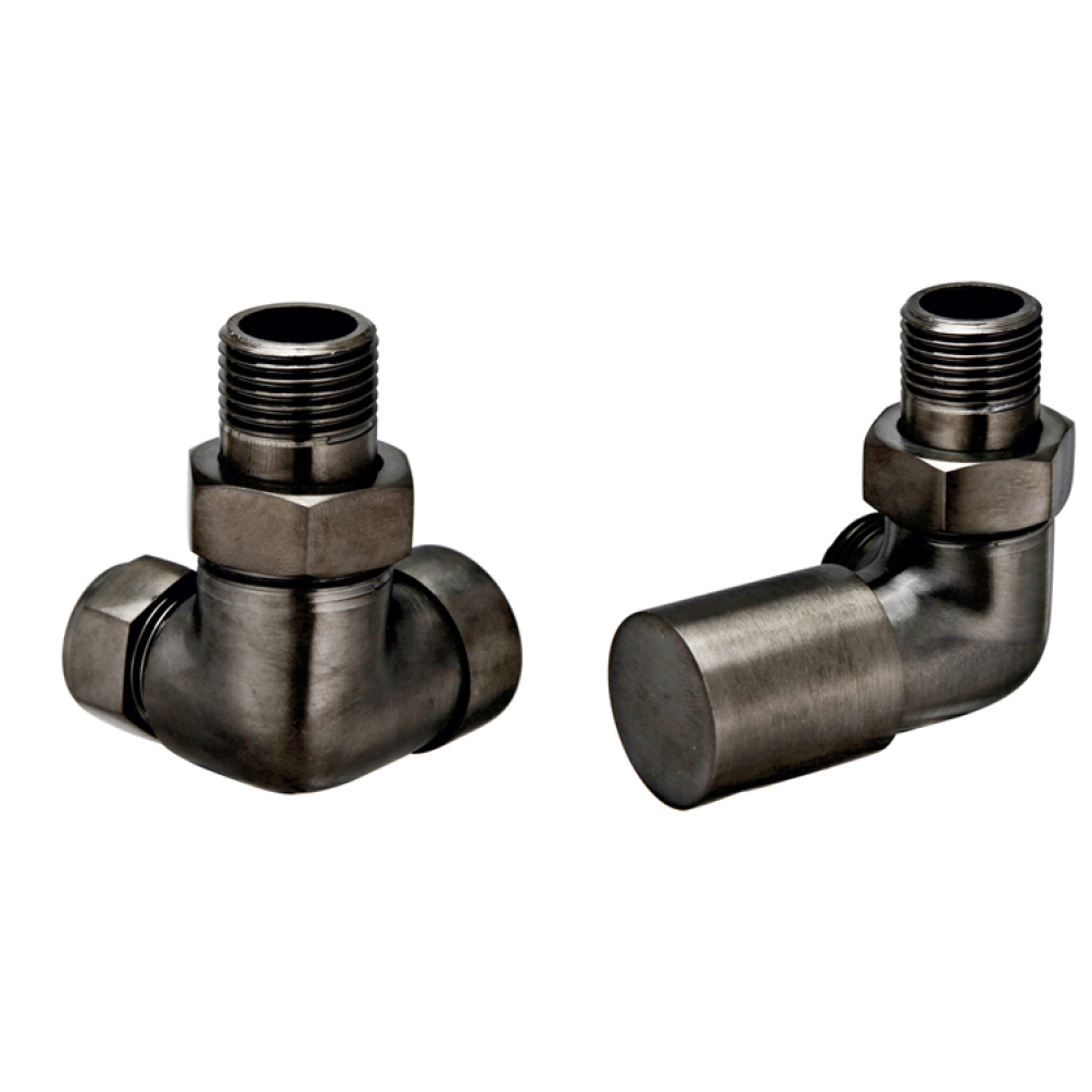 Photo of JTP Vos Brushed Black Corner Radiator Valves Cutout