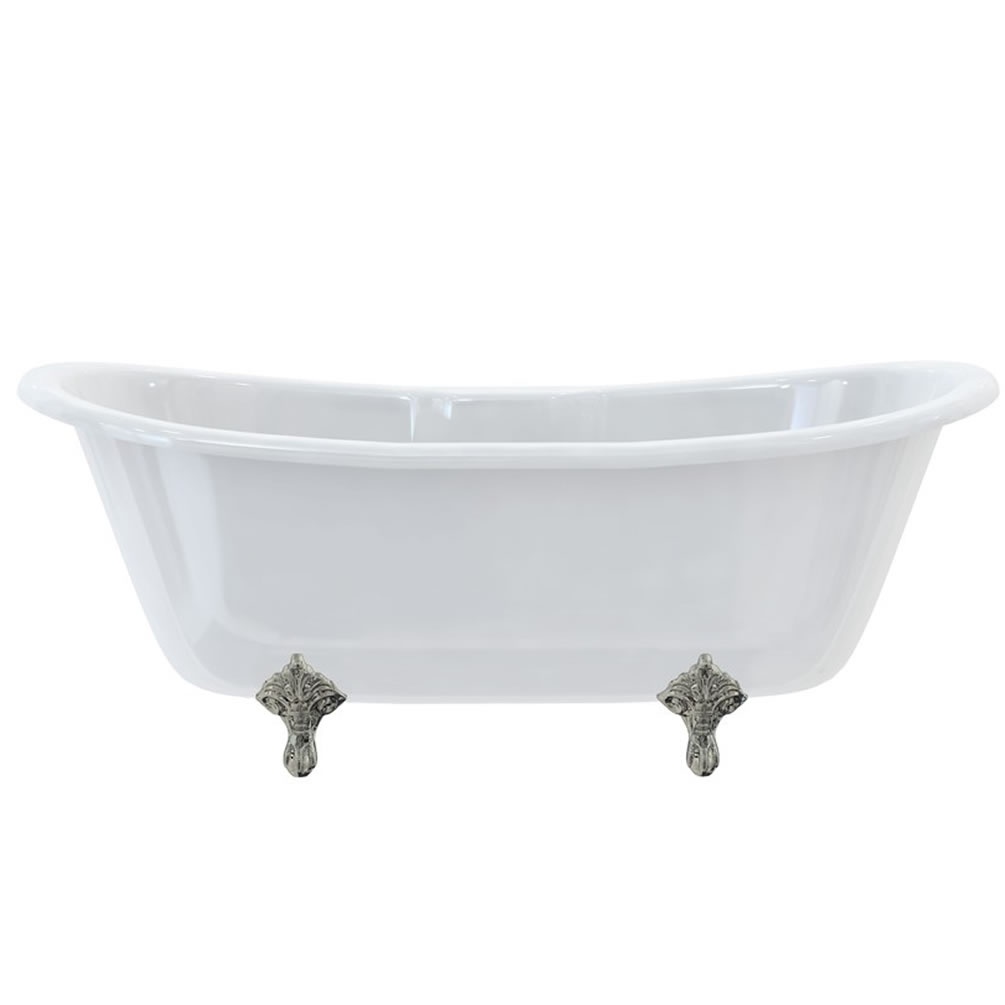 Burlington Bateau Freestanding Bath With Traditional Brushed Nickel Feet