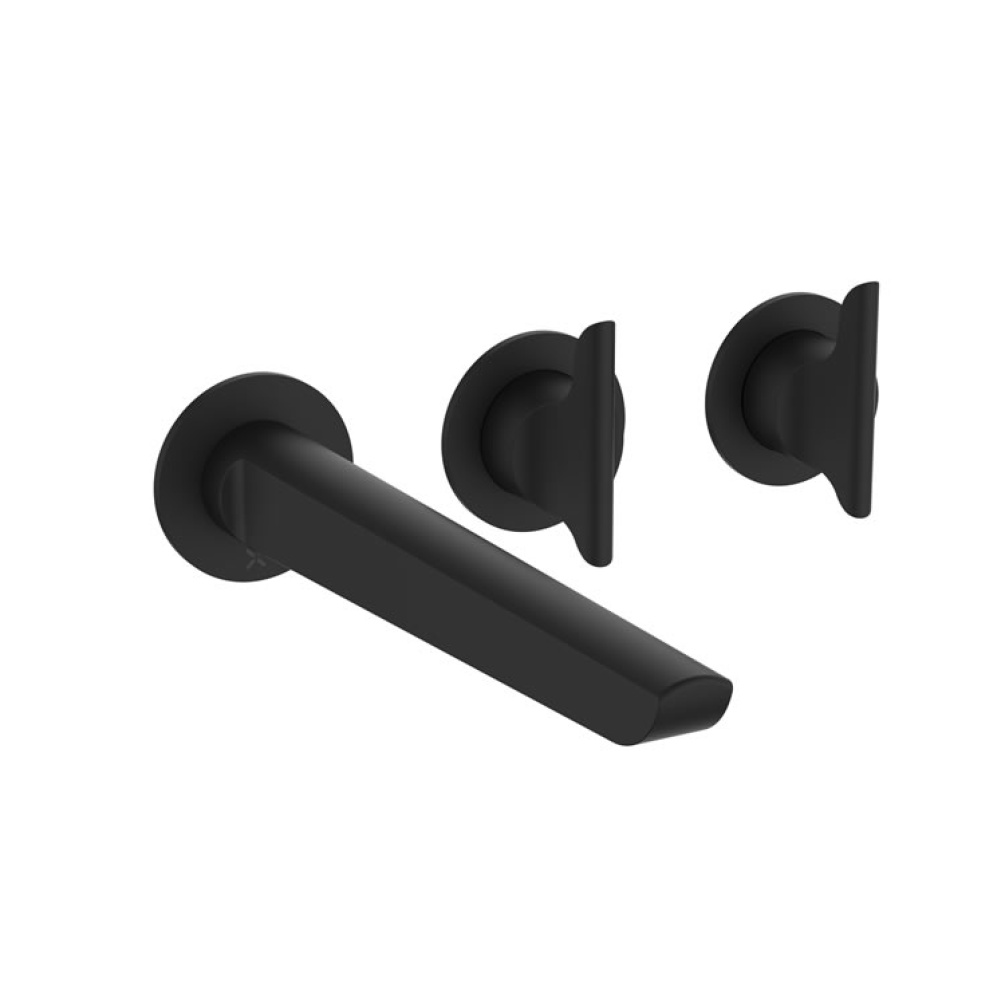 Crosswater Foile Module Matt Black 2 Handle Shower Valve & Bath Spout