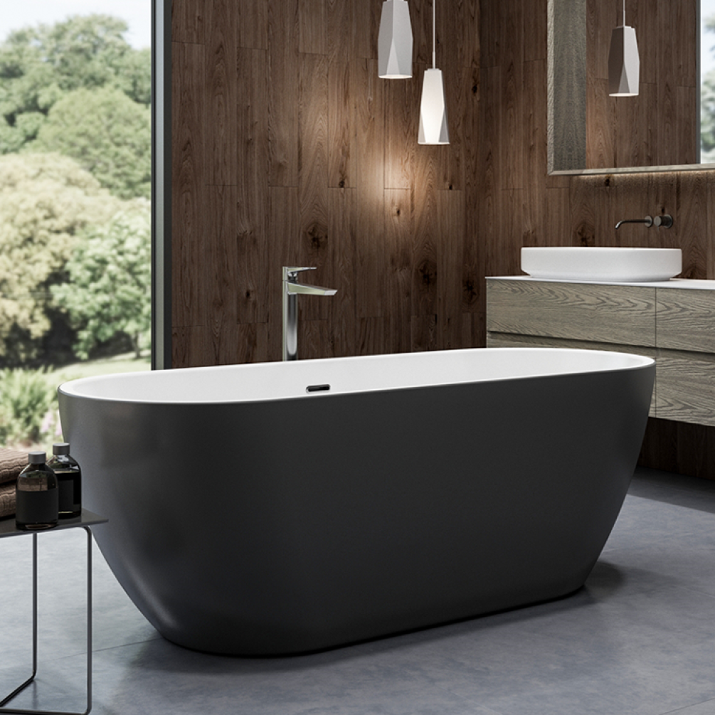 Lifestyle Photo of Charlotte Edwards Belgravia Matt Black 1500mm Freestanding Bath 1
