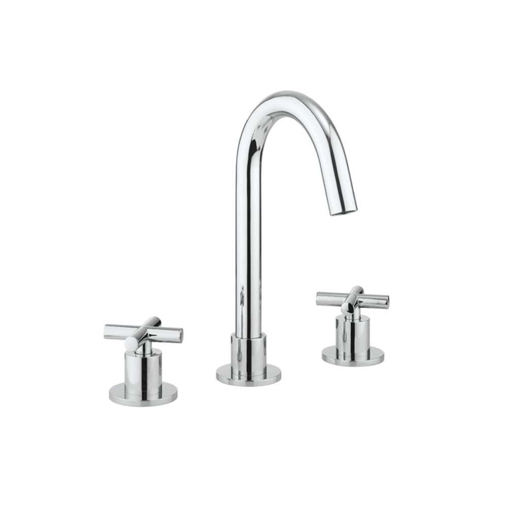 Photo of Crosswater MPRO Chrome Crosshead Basin 3TH Set Cutout