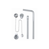 Cutout image of BC Sanitan Chrome Exposed Plug & Chain Bath Waste With Overflow Pipe