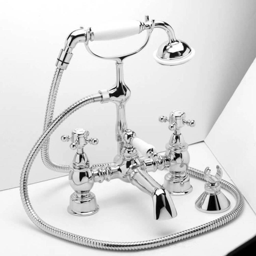 Heritage Hartlebury Deck Bath Shower Mixer Chrome Finish Image
