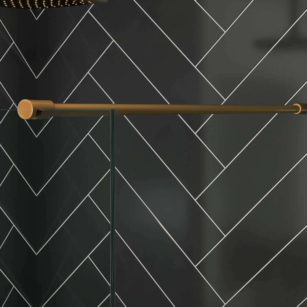 Lifestyle image of Merlyn 1000mm Wall-Mounted Wetroom Bracing Bar Bronze