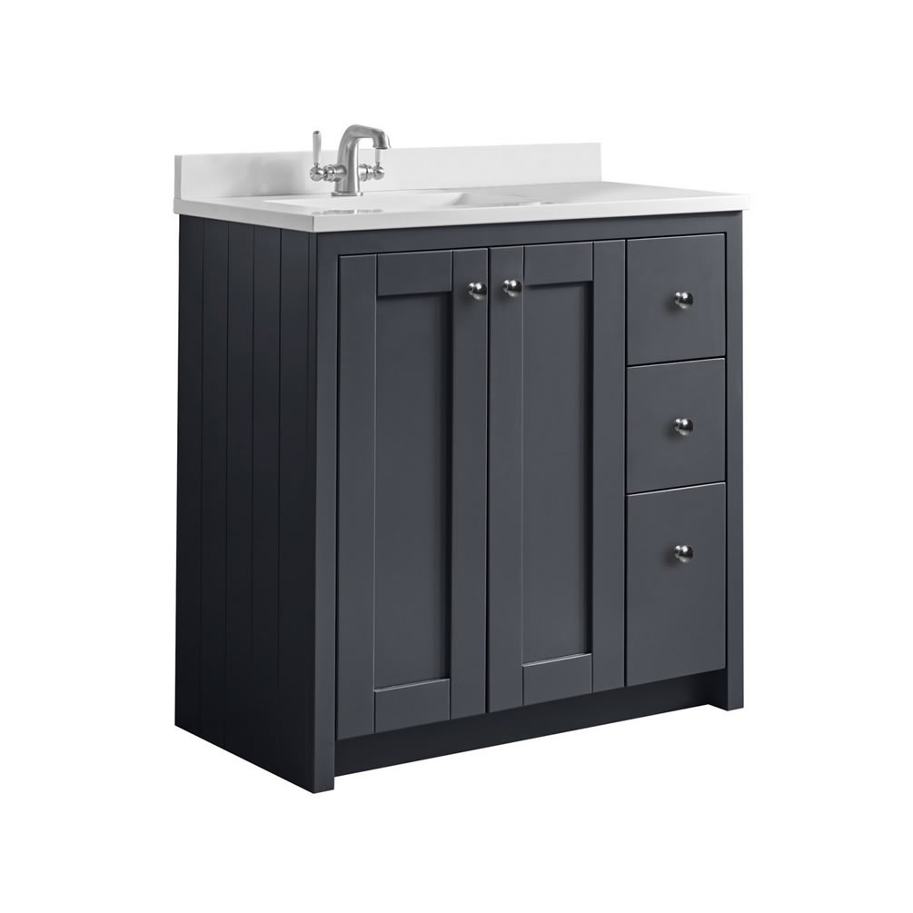Tavistock Lansdown 800mm Matt Dark Grey Undermount Vanity Unit & Worktop