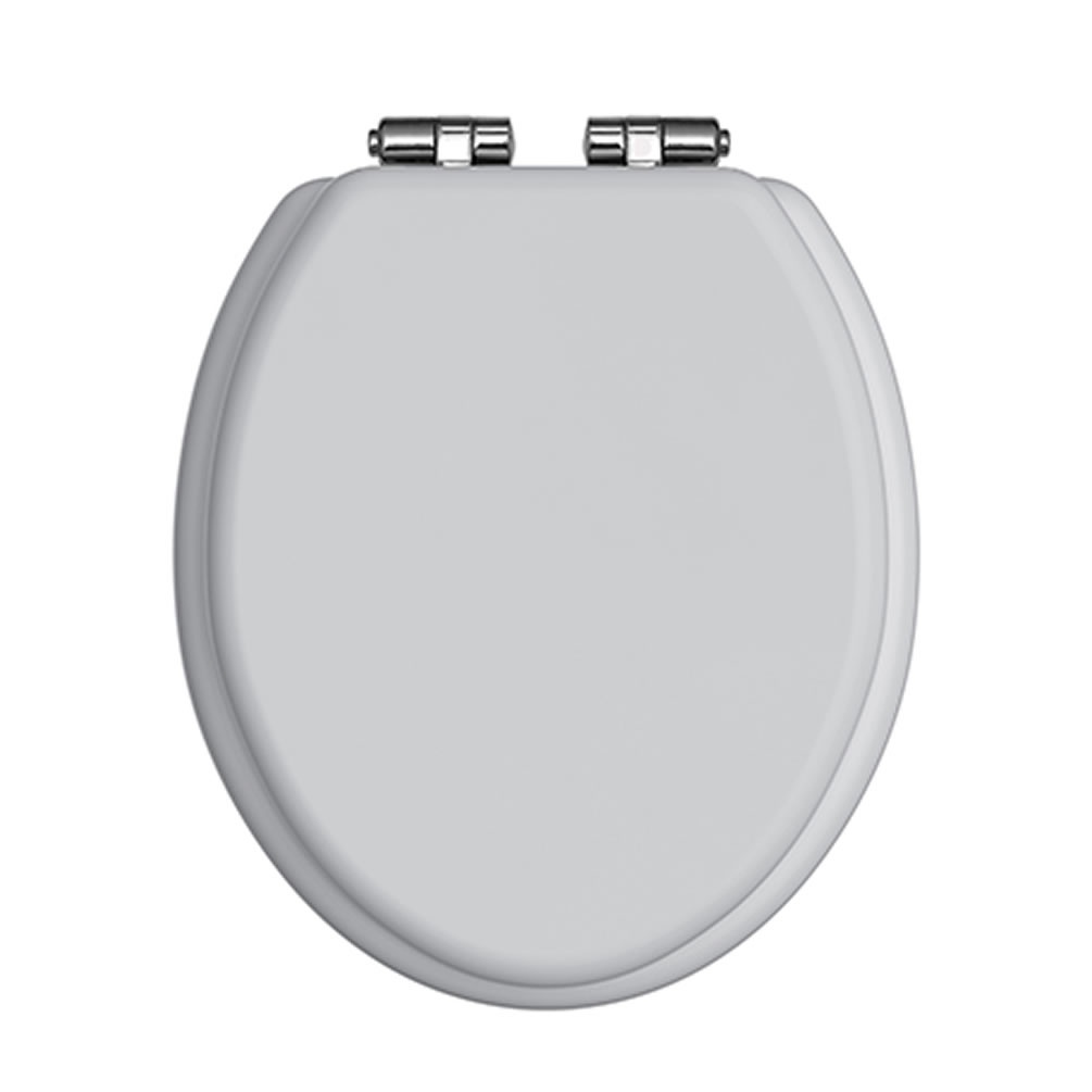 Heritage White Gloss Soft Close WC Seat With Chrome Hinges