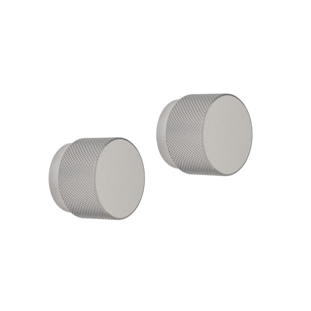 Cutout image of Crosswater Brushed Stainless Steel Knurled Round Handles