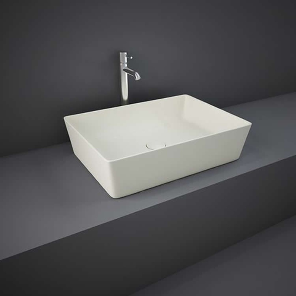 Photo Of RAK Feeling Matt Greige 500mm Rectangular Countertop Basin