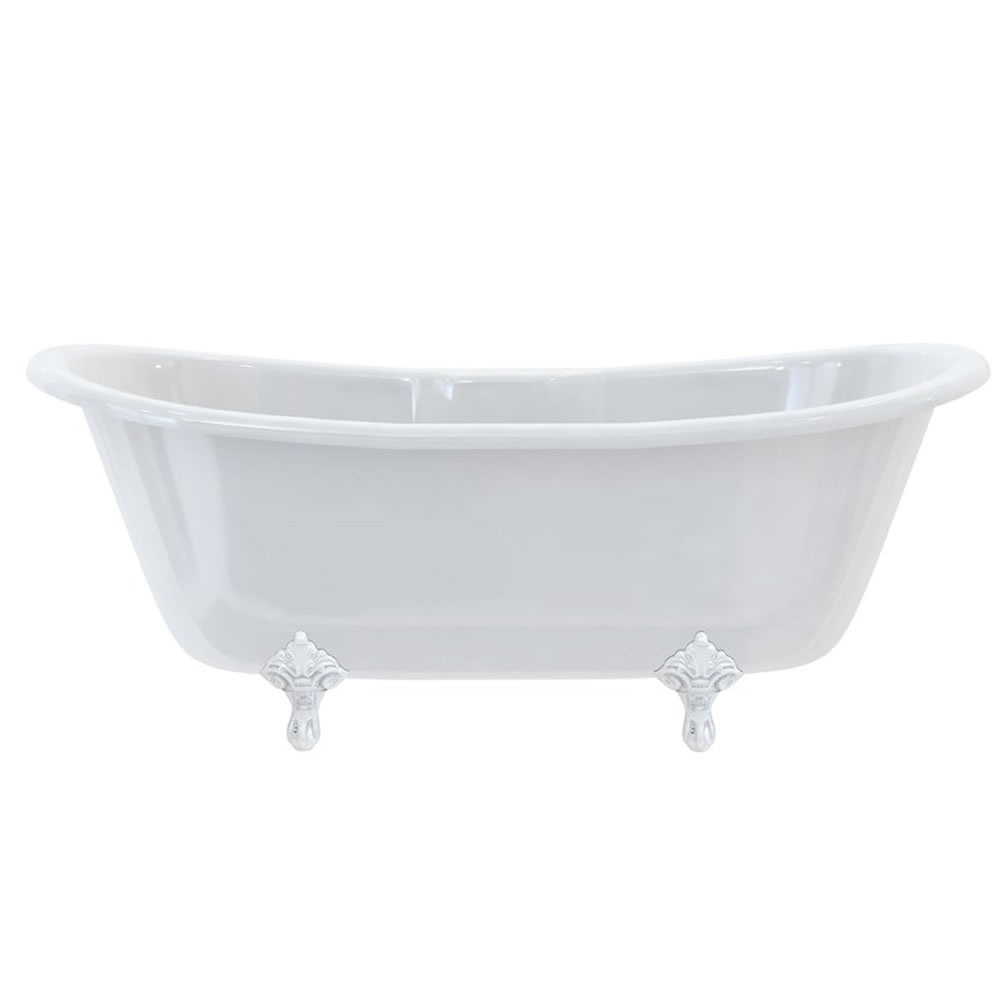 Burlington Bateau Freestanding Bath With Traditional White Feet