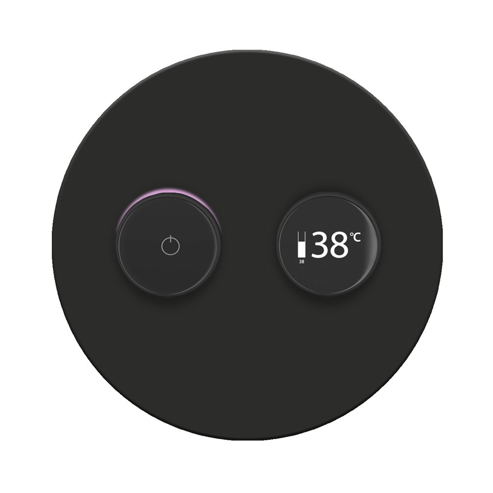 Cutout image of TED TOGO Matt Black Round Dual / Triple Outlet Digital Shower Valve
