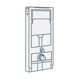 iconography image of a wall mounted or wall hung toilet frame with concealed cistern