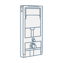iconography image of a wall mounted or wall hung toilet frame with concealed cistern