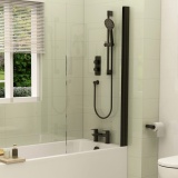 Imex Arco Matt Black Universal Straight Bath Shower Screen Lifestyle 1