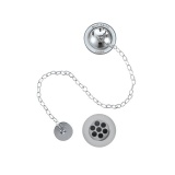 Product Cut out image of the Burlington Chrome Bath Plug and Chain Waste