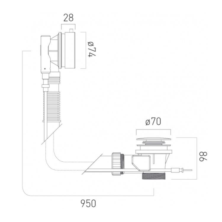 Vado Pop Up Bath Waste & Overflow Sanctuary Bathrooms
