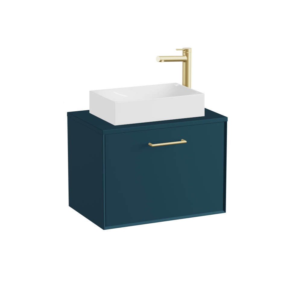 Vado Safari Smooth 600mm Atlantic Blue Wall Hung Vanity Unit & Worktop