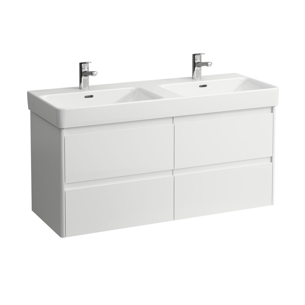 Cutout image of Laufen Base 2.0 Gloss White 1200mm Wall-Hung Vanity Unit & Basin