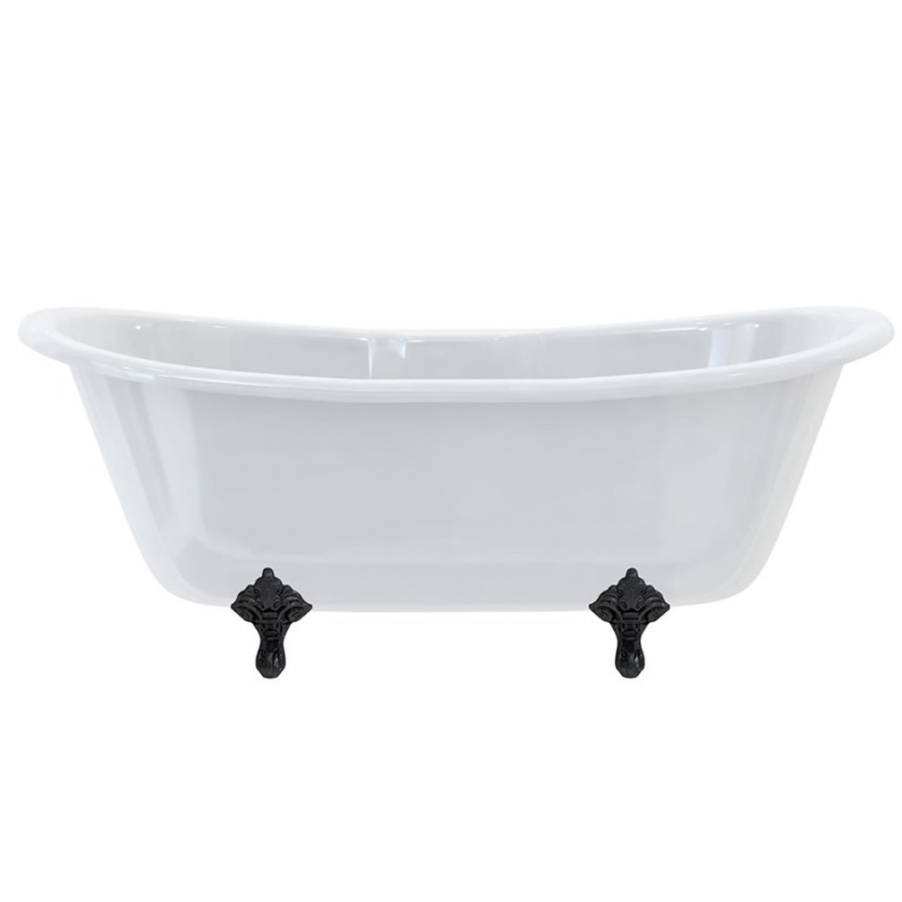 Burlington Bateau Freestanding Bath With Traditional Black Feet