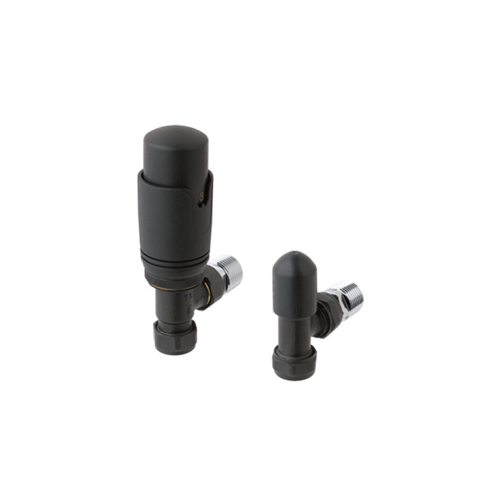Photo of Eastbrook Matt Anthracite Angled Thermostatic Radiator Valves