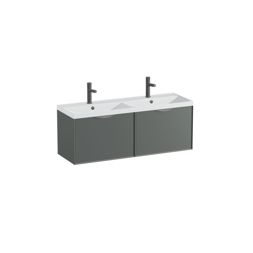 Vado Safari Smooth 1200mm Charcoal Grey Wall Hung Vanity Unit & Arctic White Basin