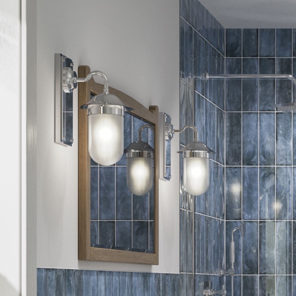 Lifestyle image of Burlington Guild Wall Mounted Frosted Lights