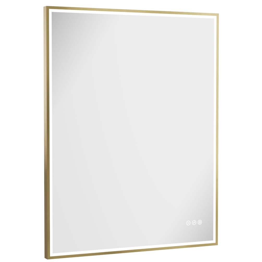 Cutout image of Crosswater MPRO 700 x 900mm Brushed Brass LED Mirror